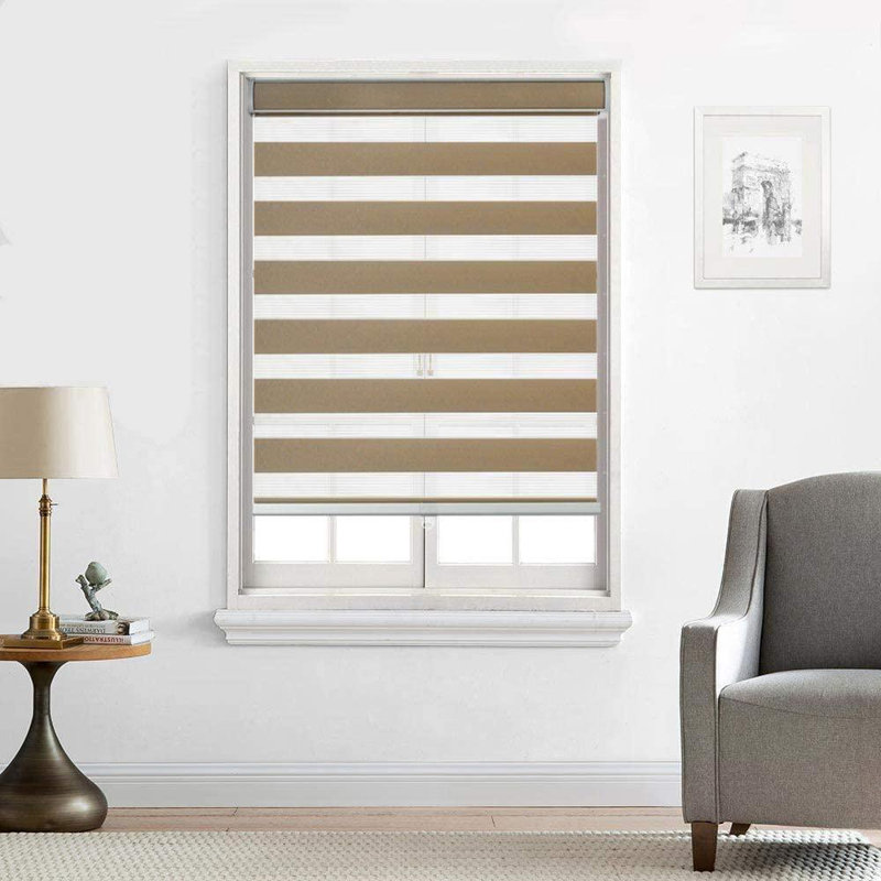 Gracie Oaks Fauxlinen Zebra Shade, Cordless FreeStop Zebra Blind With